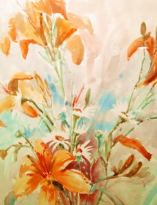 Watercolour - Day Lillies